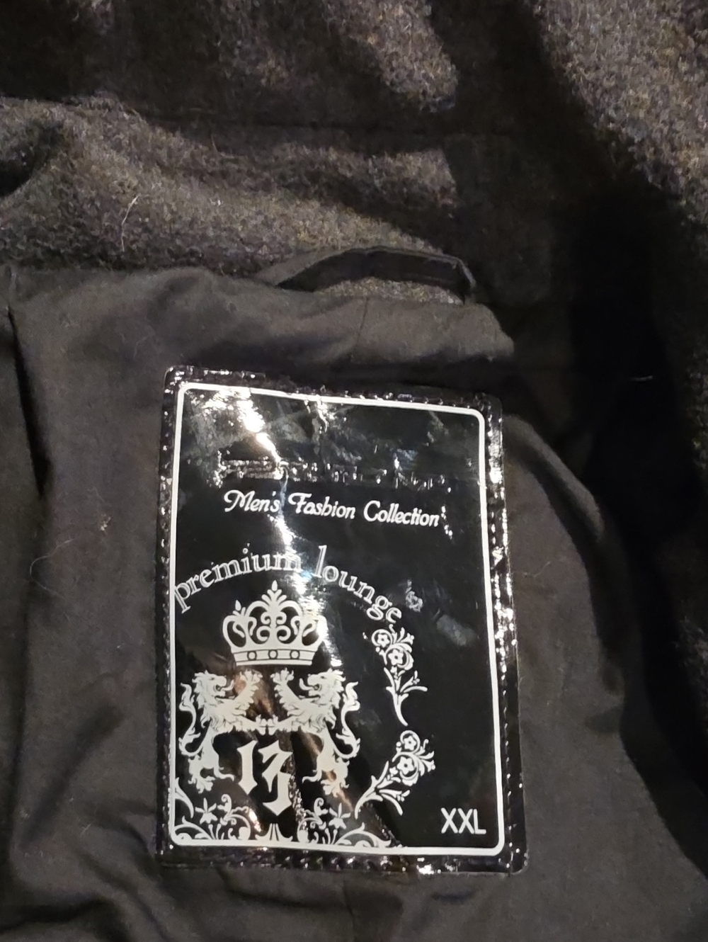 Men's Black Coat - XXL Premium Lounge P Coat